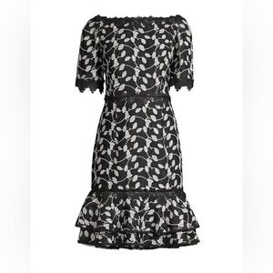 EUC - SHANI - Off the Shoulder Dress - Black/White - size 6